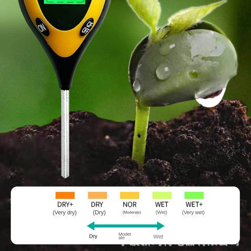 4 In 1 Bodenmessgerät Temperatur PH-Wert Licht Boden Messgerät Feuchtigkeit (without Battery)