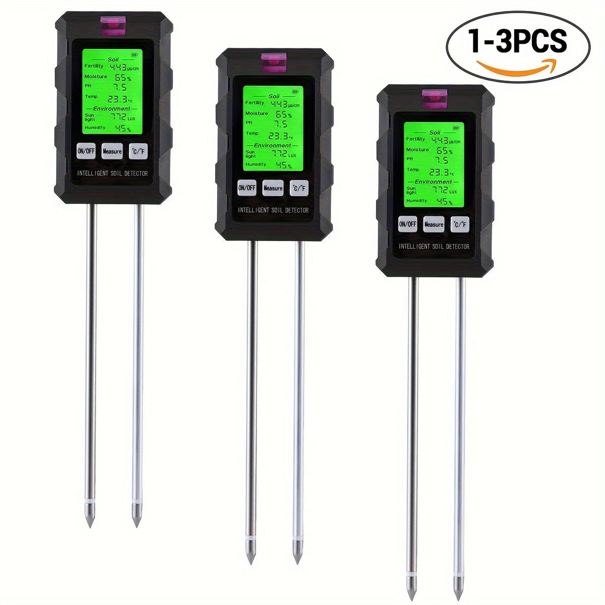 1-3PCS 6 In 1 Bodenmessgerät Tester PH, Temperatur, Feuchtigkeit