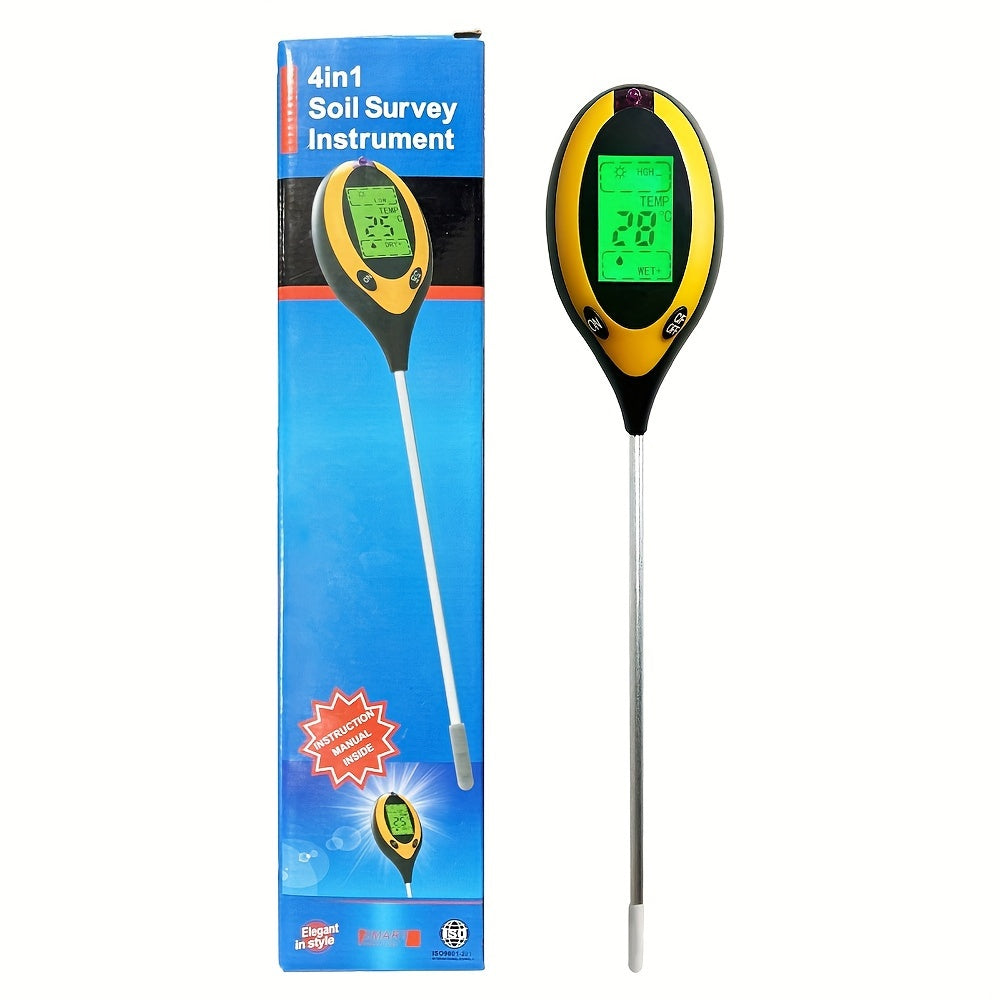 4 In 1 Bodenmessgerät Temperatur PH-Wert Licht Boden Messgerät Feuchtigkeit (without Battery)