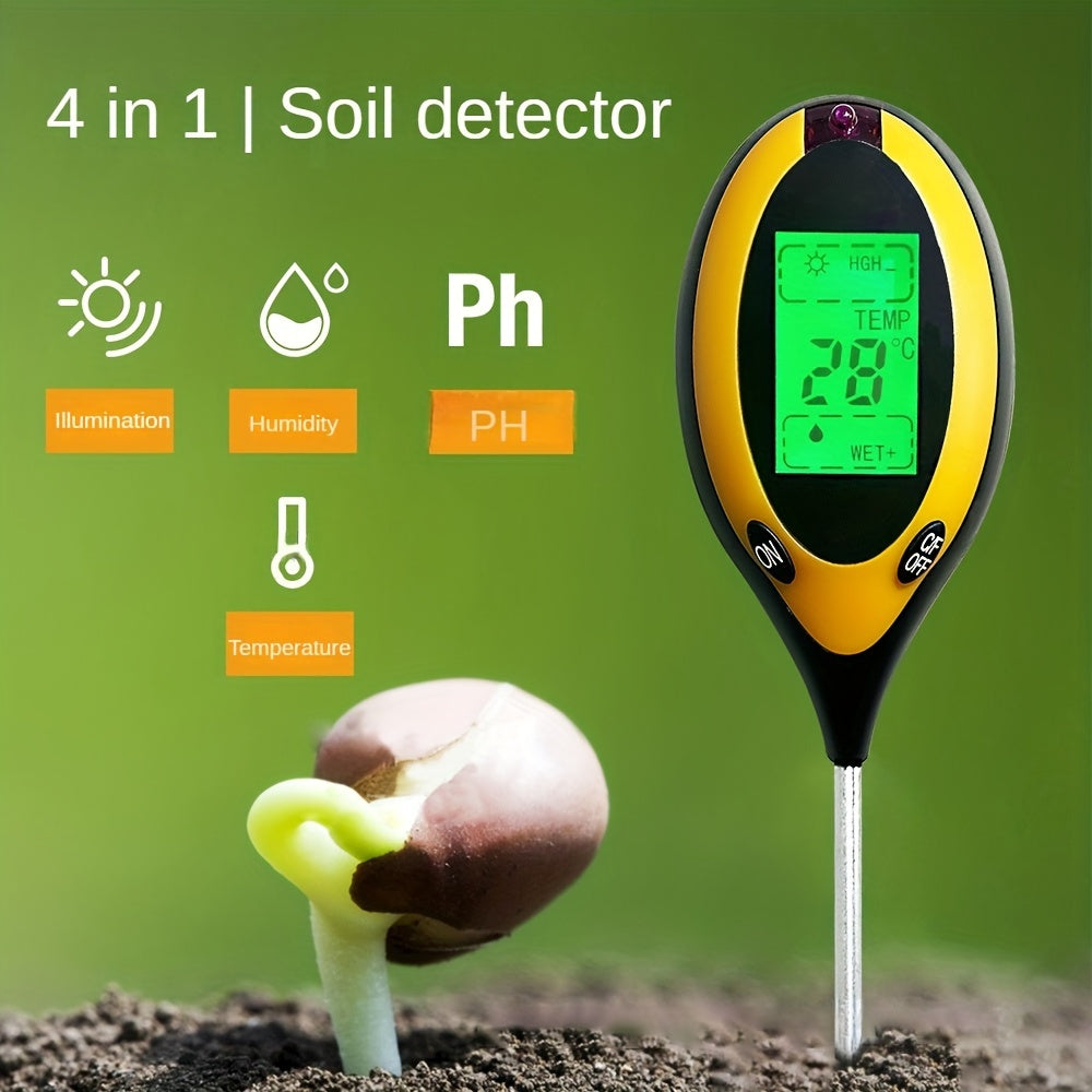 4 In 1 Bodenmessgerät Temperatur PH-Wert Licht Boden Messgerät Feuchtigkeit (without Battery)