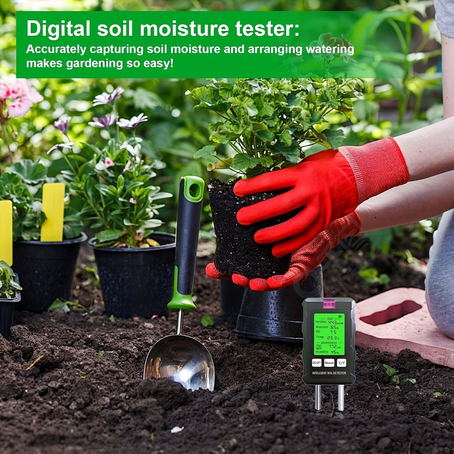 1-3PCS 6 In 1 Bodenmessgerät Tester PH, Temperatur, Feuchtigkeit