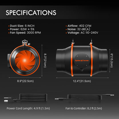 Spider Farmer SF4000 LED-Wachstumslicht-Kit 4X4FT Wachstumszelt-Kit Kohlefiltersystem