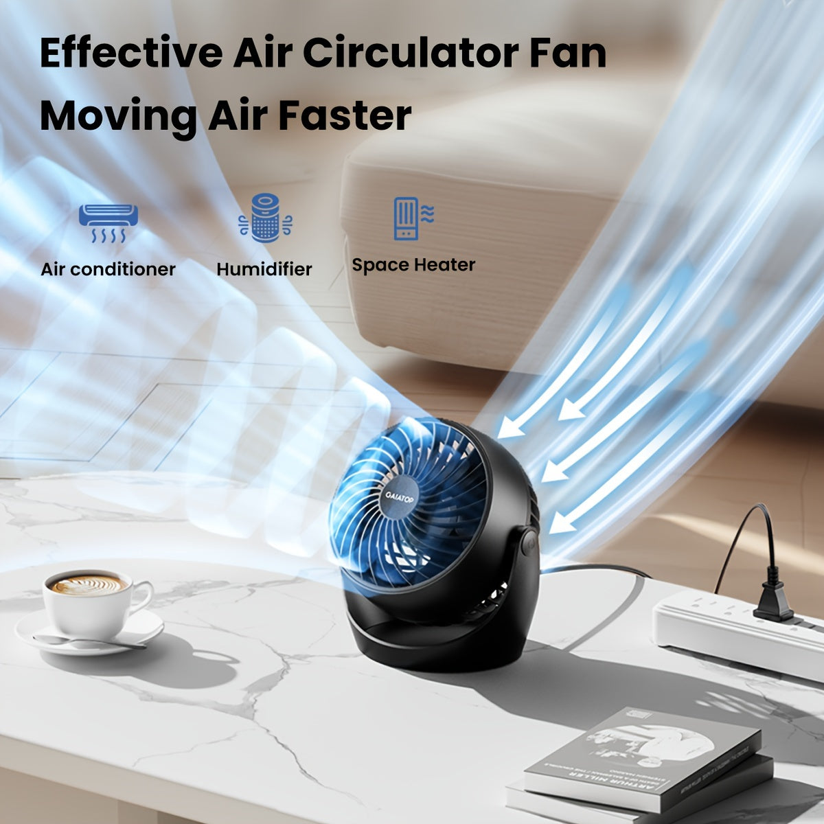 Tischventilator für Zuhause, Büro, Küche.