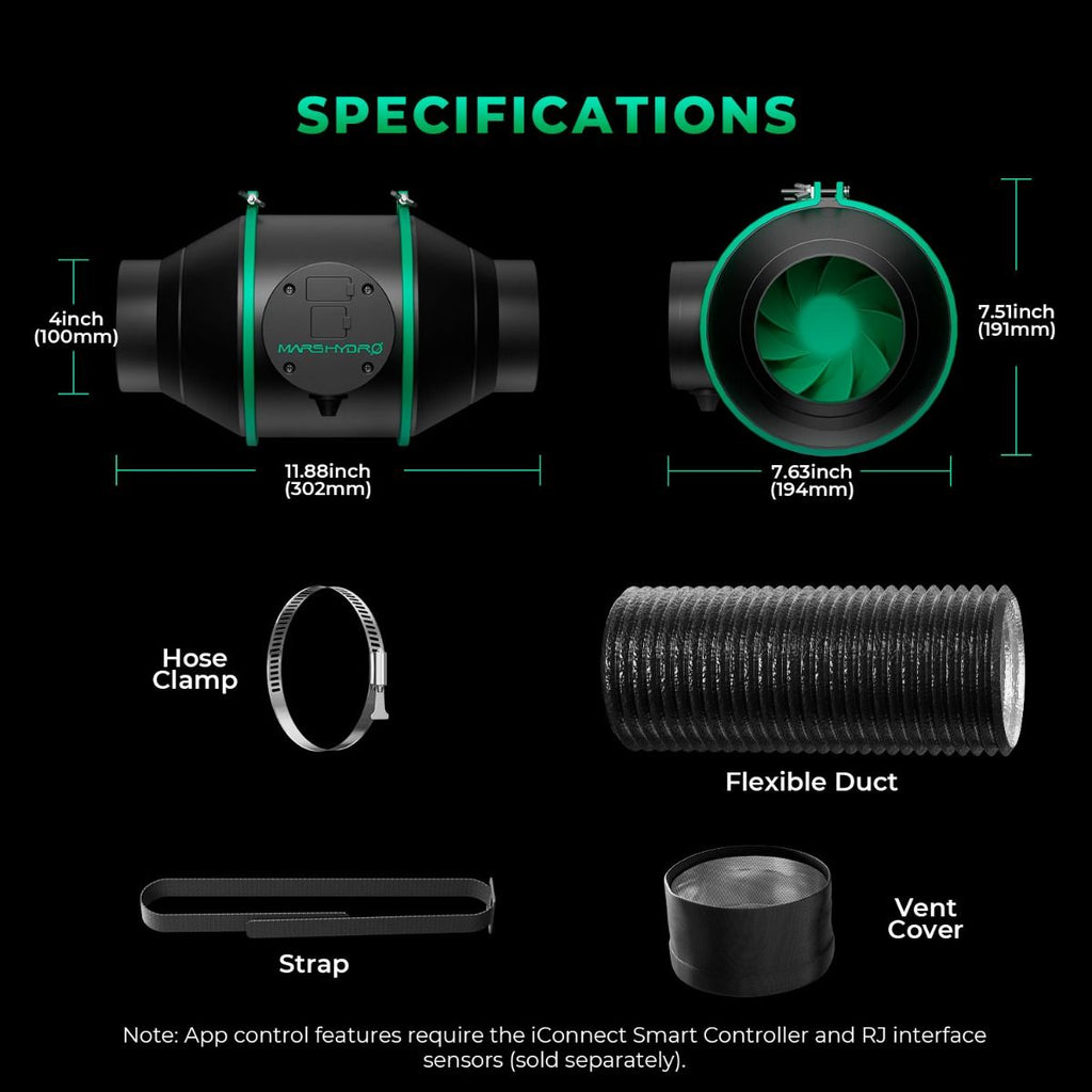 [Anfängerwahl] Mars Hydro TS 600 Komplettes Growzelt-Set | 100 W LED-Wachstumslicht | 60 x 60 x 140 cm Indoor-Growzelt | 4-Zoll-Belüftungssystem | 6-Zoll-Clip-On-Lüfter