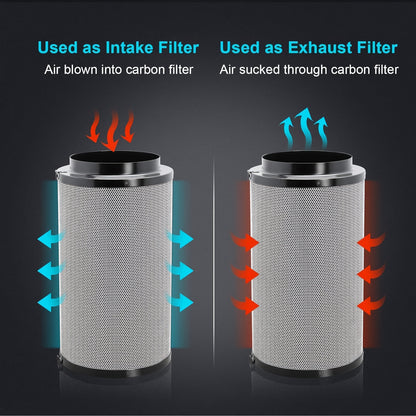 Luftkohlefilter, schwarz, 15 cm x 40 cm, für Inline-Ventilatoren, Hydrokultur
