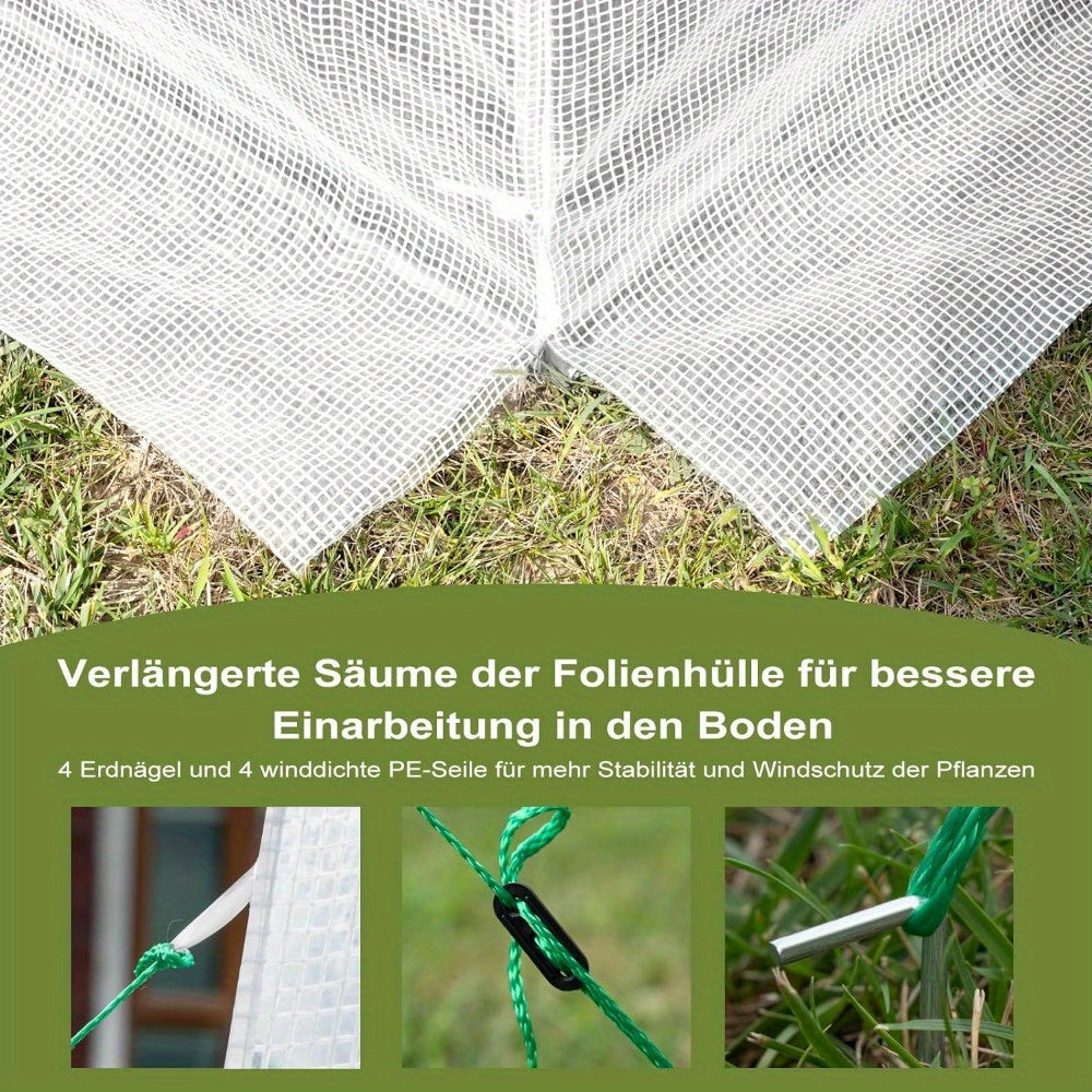 Foliengewächshaus 300x200x200cm für Tomaten mit Tür und 6 Fenster.