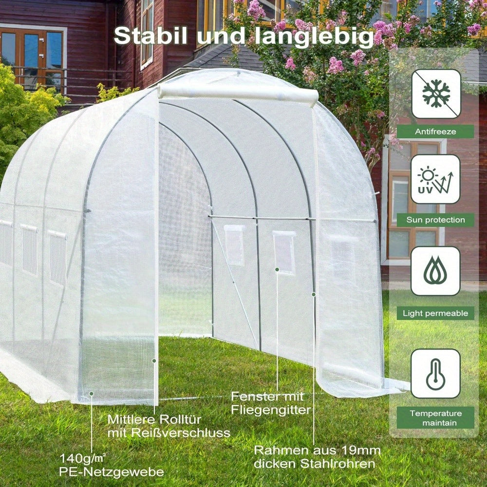 Foliengewächshaus 300x200x200cm für Tomaten mit Tür und 6 Fenster.