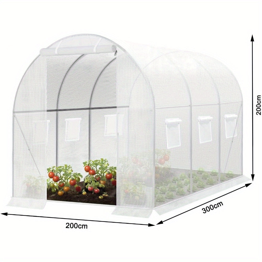 Foliengewächshaus 300x200x200cm für Tomaten mit Tür und 6 Fenster.