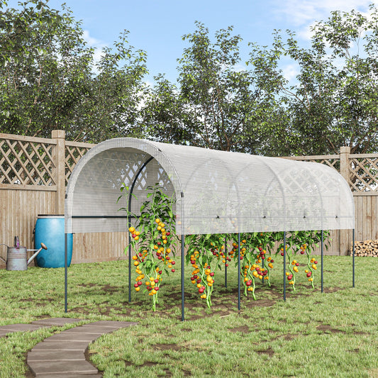 Winterfestes Gewächshaus mit PE-Geflechtfolie für Garten, 400x120x170cm für Tomaten, Gemüse, Blumen, Pflanzen.