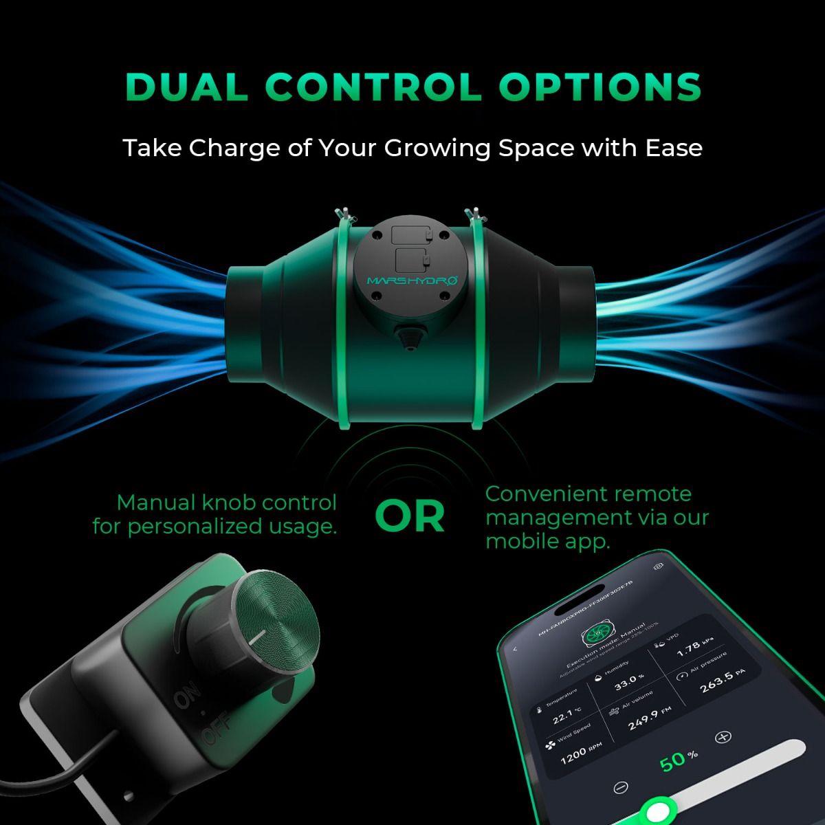 Mars Hydro FC-E3000 Komplettes Growzelt-Set | 300 W LED-Pflanzenlampe + 100 x 100 x 180 cm Indoor-Zelt + 4-Zoll-Belüftungssystem | 6-Zoll-Clip-On-Ventilator | für 2-4 Pflanzen