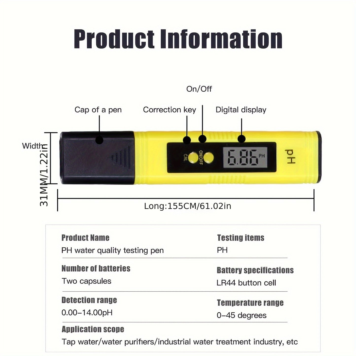 PH Wert Wasser Messgerät Digital Messer Tester Aquarium Pool Prüfer PH 0-14