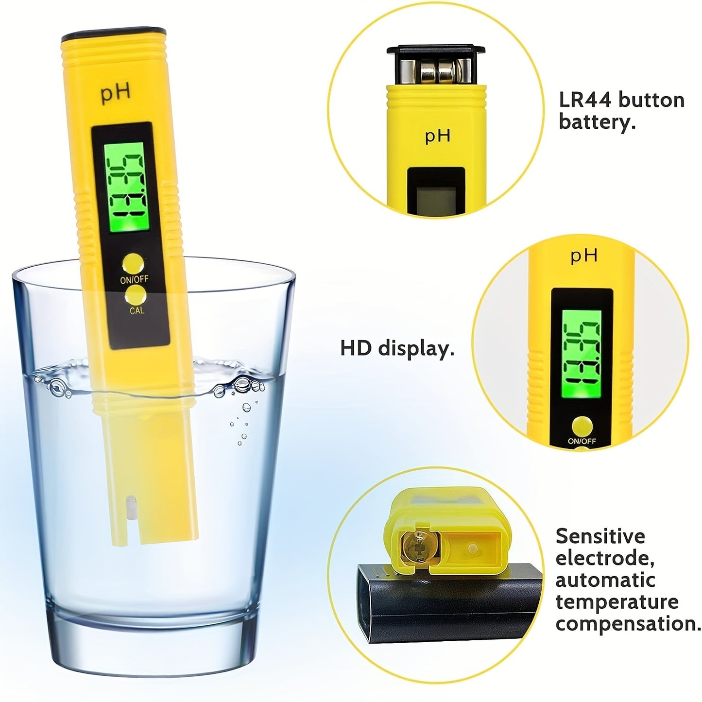 PH Wert Wasser Messgerät Digital Messer Tester Aquarium Pool Prüfer PH 0-14