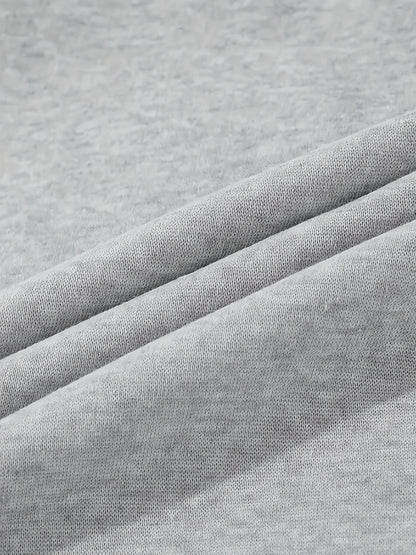 Kuscheliges, mit Fleece gefüttertes Set aus Kapuzenpullover und Jogginghose „Parisian Celebration“ – lässiger Kordelzug, Sweatshirt mit Taschen und Herz-Print + lange Hose für Damen – perfekt für Herbst/Winter