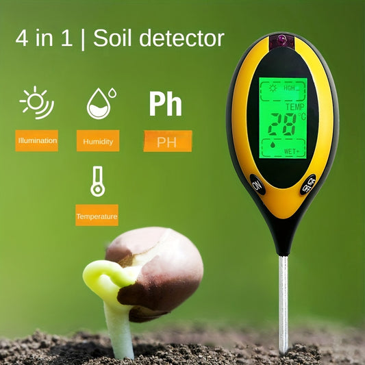 4 In 1 Bodenmessgerät Temperatur PH-Wert Licht Boden Messgerät Feuchtigkeit (without Battery)