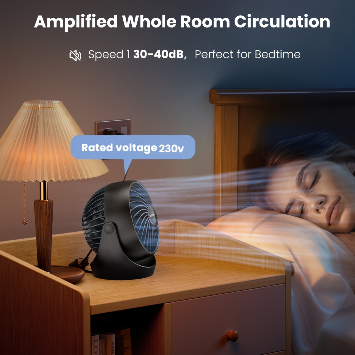 Tischventilator für Zuhause, Büro, Küche.