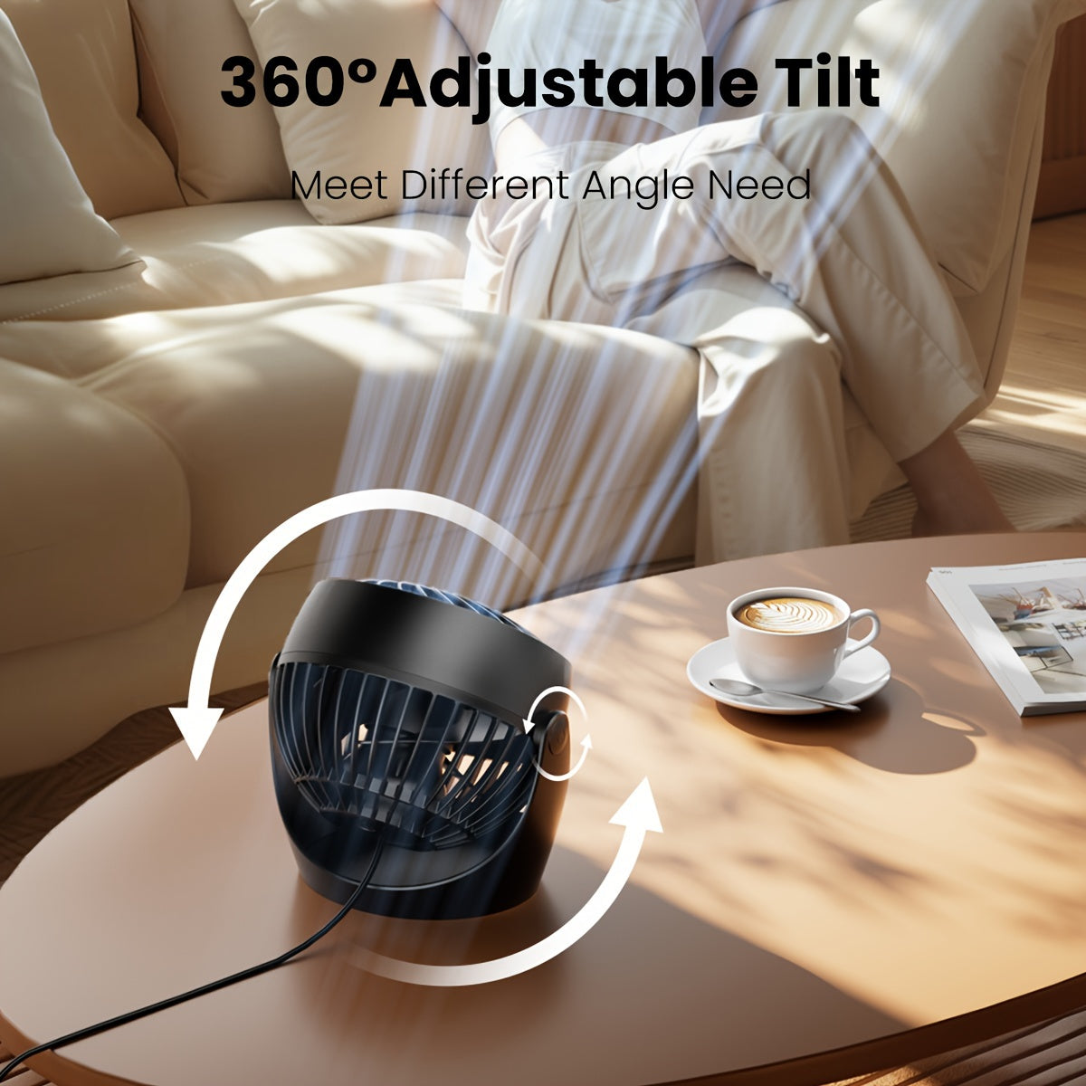 Tischventilator für Zuhause, Büro, Küche.