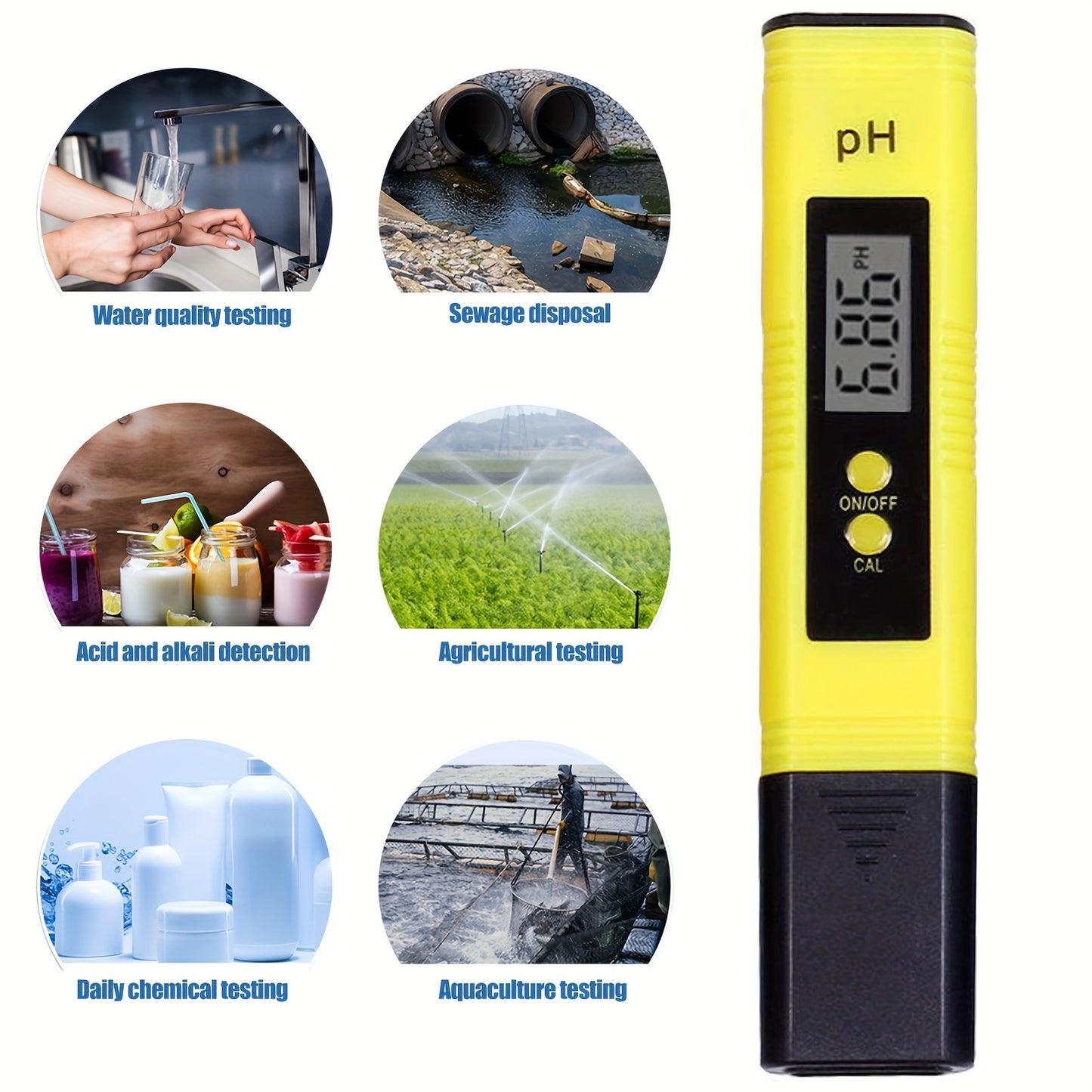 PH Wert Wasser Messgerät Digital Messer Tester Aquarium Pool Prüfer PH 0-14