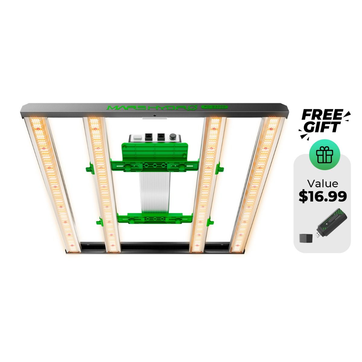 Mars Hydro Smart Dimmbare FC-E3000 Bridgelux 300W Vollspektrum-LED-Wachstumslampe