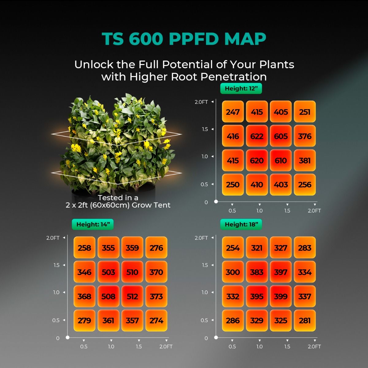 [Anfängerwahl] Mars Hydro TS 600 Komplettes Growzelt-Set | 100 W LED-Wachstumslicht | 60 x 60 x 140 cm Indoor-Growzelt | 4-Zoll-Belüftungssystem | 6-Zoll-Clip-On-Lüfter