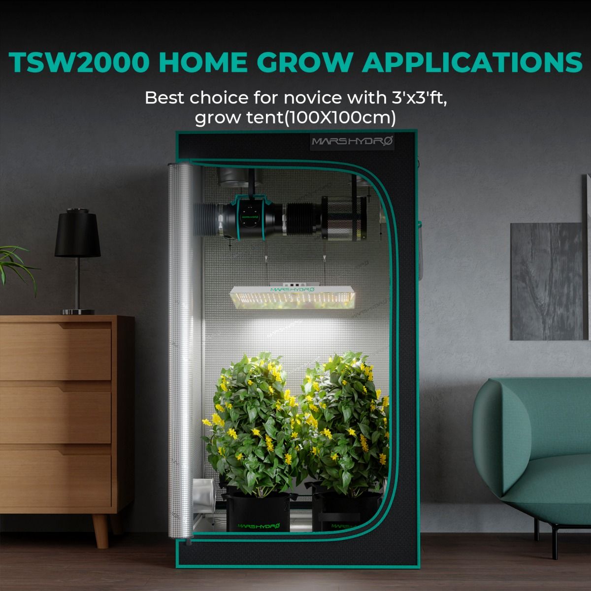 Mars Hydro TSW2000 300W dimmbares Vollspektrum-LED-Wachstumslicht